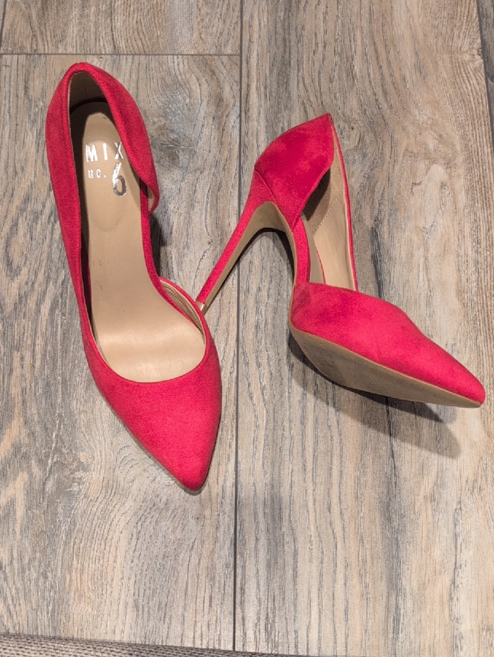 Mix No. 6 Vibrant Red Pointed-Toe D'Orsay Stilettos